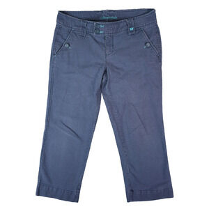 Aeropostale Capri Cropped Pants Womens 7/8 Cotton Butterfly Embroidered